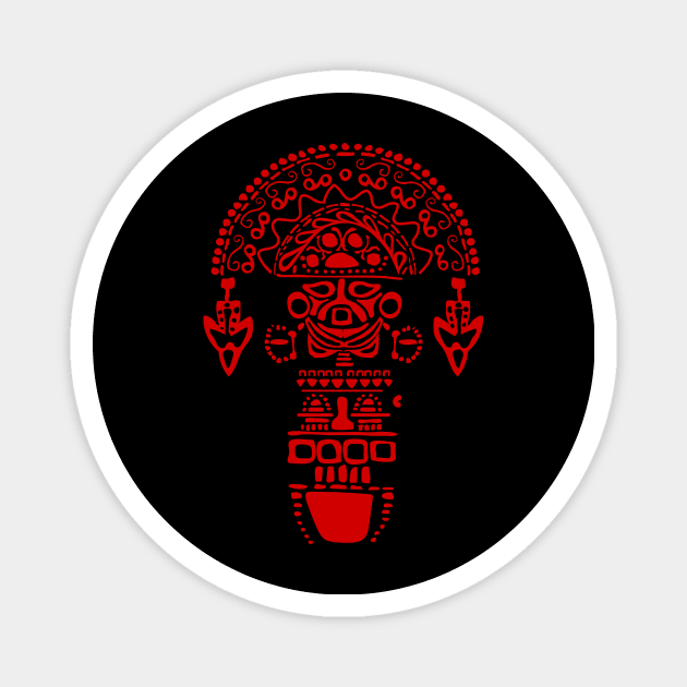 Peru - Tumi red design - Tribal art Magnet by verde